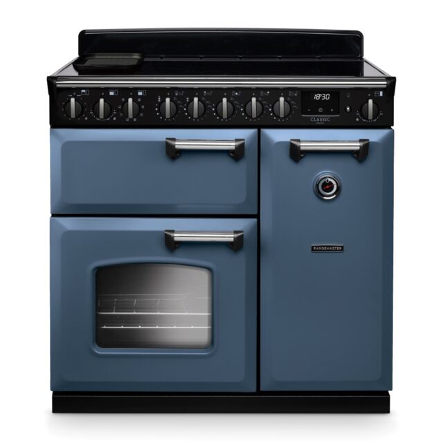 Rangemaster CLDL90EIPSTB/CM1 Classic Deluxe 90cm Induction Stone Blue/Chrome
