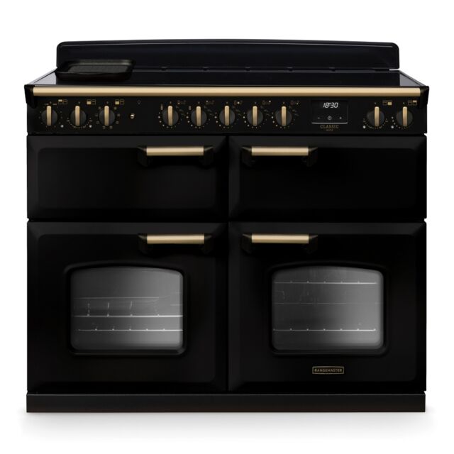 Rangemaster CLDLB110EIPGBL/AB1 Classic Deluxe 110cm BC Induction Black/Antique Brass