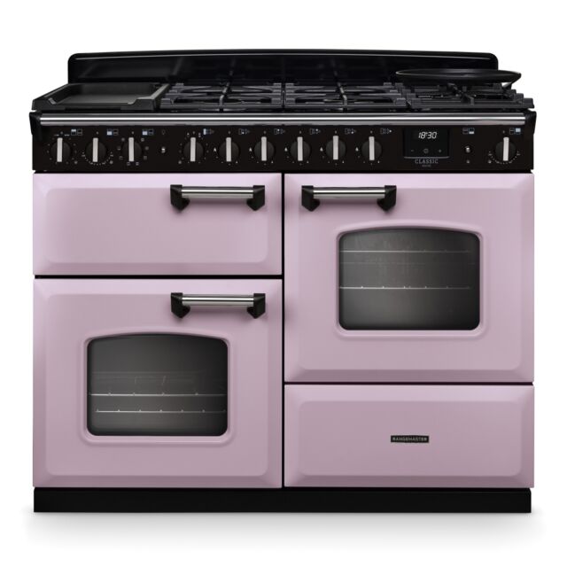Rangemaster CLDLO110DFPHTH/CM1 Classic Deluxe 110cm OC Dual Fuel Heather/Chrome