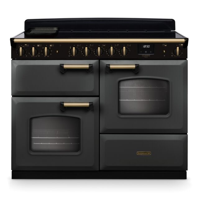 Rangemaster CLDLO110EIPSLT/AB1 Classic Deluxe 11cm OC Induction Slate/Antique Brass