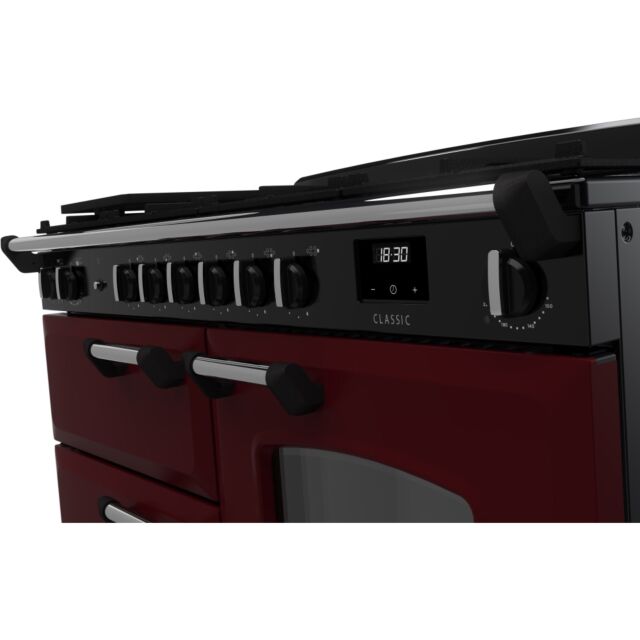 Rangemaster CLO110DFPBOR/CM1 Classic OC 110cm Dual Fuel Cooker, Bordeaux/Chrome (2025)