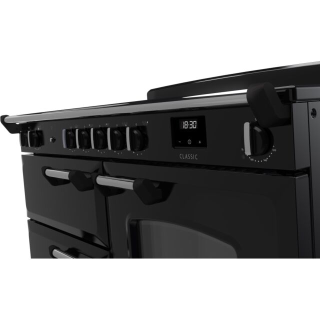 Rangemaster CLO110EIPGBL/CM1 Classic OC 110cm Induction Cooker, Black/Chrome (2025)
