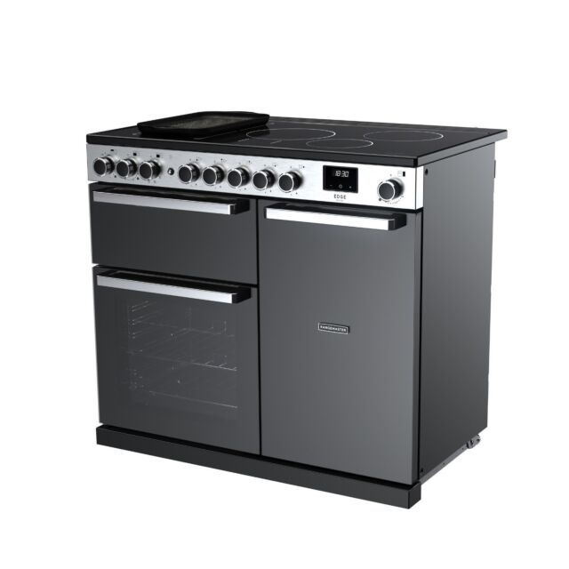 Rangemaster EDDL100EIGBLK/CM1 Edge Deluxe 100cm Induction Range Cooker, Black Glass