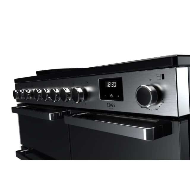 Rangemaster EDDL100EIGBLK/CM1 Edge Deluxe 100cm Induction Range Cooker, Black Glass