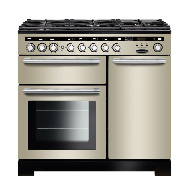 Rangemaster EDL100DFFIV/C (117240) Encore Deluxe 100cm DF Range Cooker, Ivory/Chrome