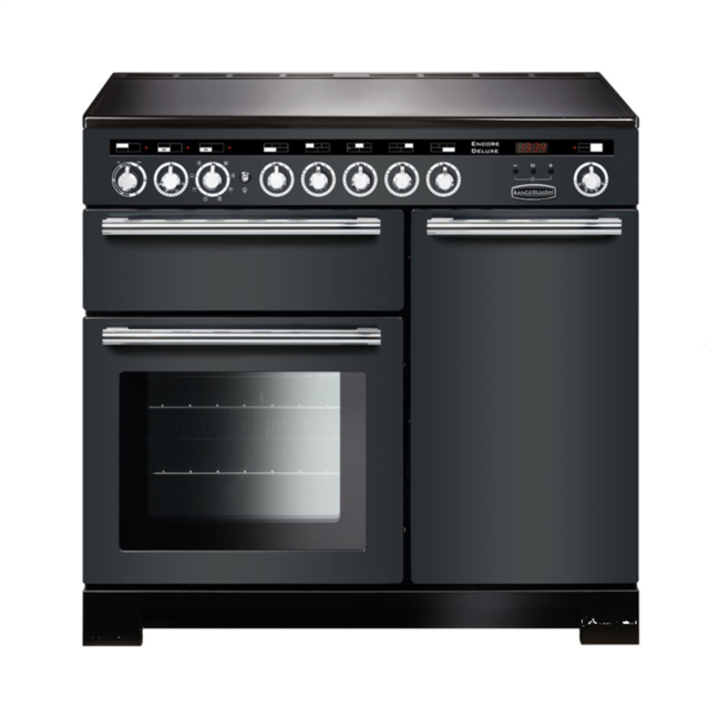 Rangemaster EDL100EISL/C (117350) Encore Deluxe 100cm IND Range Cooker, Slate/Chrome