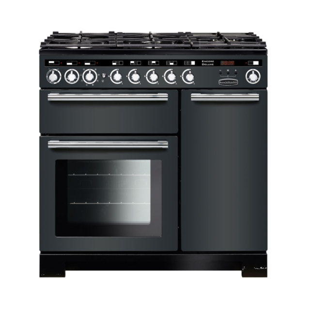 Rangemaster EDL90DFFSL/C (117190) Encore Deluxe 90cm DF Range Cooker, Slate/Chrome