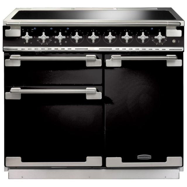 Rangemaster ELS100EIGB (100160) Elise 100cm Induction Range Cooker, Gloss Black/Chrome