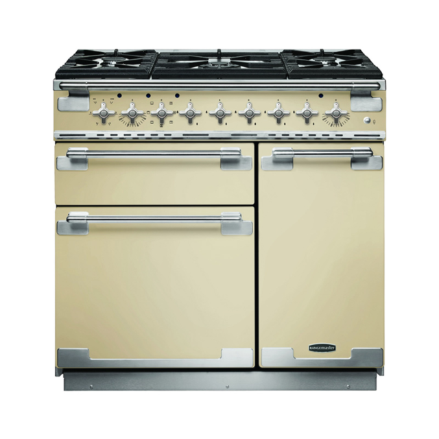 Rangemaster ELS90DFFCR Elise 90 Dual Fuel Range Cooker, Cream