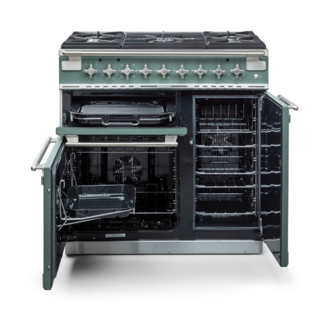 Rangemaster ELS90DFFSB/ Elise 90 Dual Fuel Cooker, Stone Blue