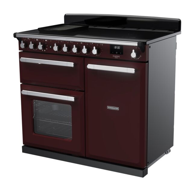 Rangemaster ESDL100EIPBOR/CM1 Estel Deluxe 100cm Induction Range Cooker, Bordeaux/Chrome