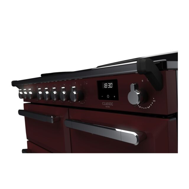Rangemaster ESDL100EIPBOR/CM1 Estel Deluxe 100cm Induction Range Cooker, Bordeaux/Chrome