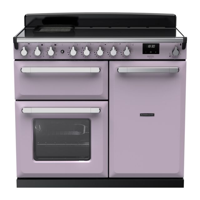 Rangemaster ESDL100EIPHTH/CM1 Estel Deluxe 100cm Induction Range Cooker, Heather/Chrome