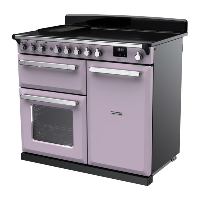 Rangemaster ESDL100EIPHTH/CM1 Estel Deluxe 100cm Induction Range Cooker, Heather/Chrome