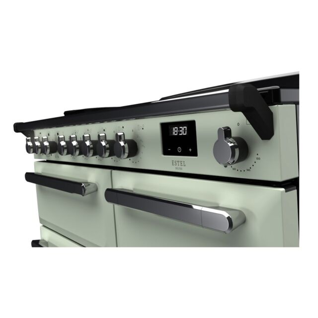 Rangemaster ESDL100EIPMNT/CM1 Estel Deluxe 100cm Induction Range Cooker, Mint/Chrome