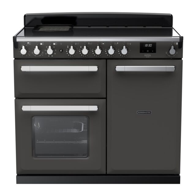 Rangemaster ESDL100EIPSLT/CM1 Estel Deluxe 100cm Induction Range Cooker, Slate/Chrome