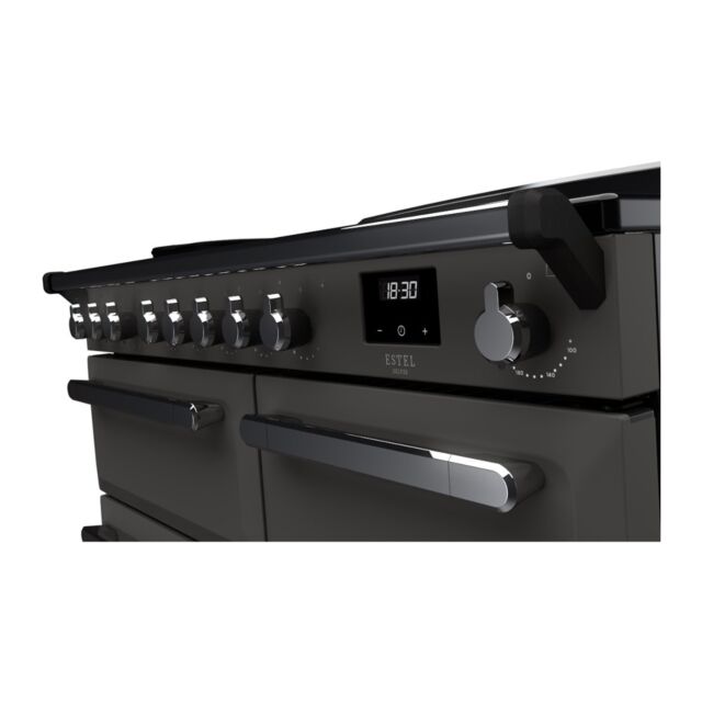 Rangemaster ESDL100EIPSLT/CM1 Estel Deluxe 100cm Induction Range Cooker, Slate/Chrome