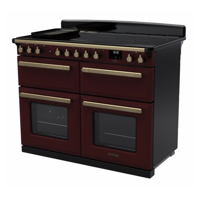 Rangemaster ESDLB110EIPBOR/AB1 Estel Deluxe 110cm BC Induction Range Cooker, Bordeaux/Antique Brass