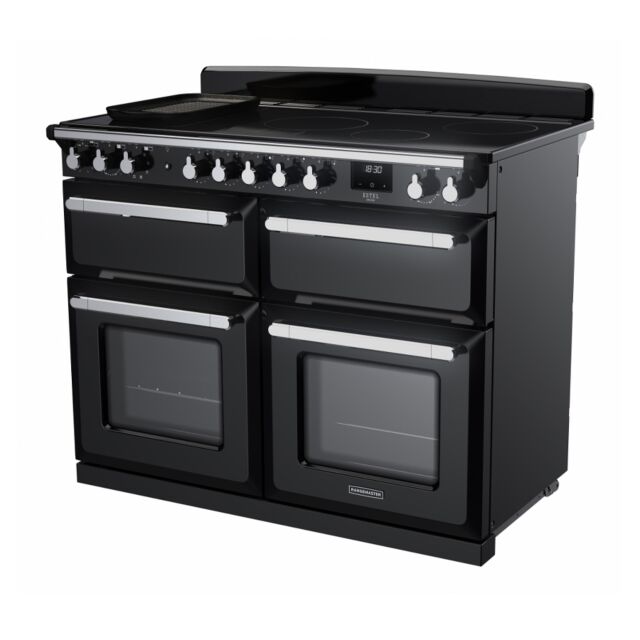 Rangemaster ESDLB110EIPGBL/CM1 Estel Deluxe 110cm BC Induction Range Cooker, Black/Chrome