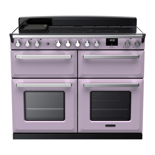 Rangemaster ESDLB110EIPHTH/CM1 Estel Deluxe 110cm BC Induction Range Cooker, Heather/Chrome
