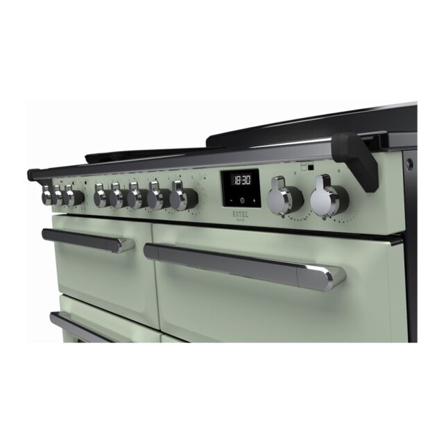 Rangemaster ESDLB110EIPMNT/CM1 Estel Deluxe 110cm BC Induction Range Cooker, Mint/Chrome