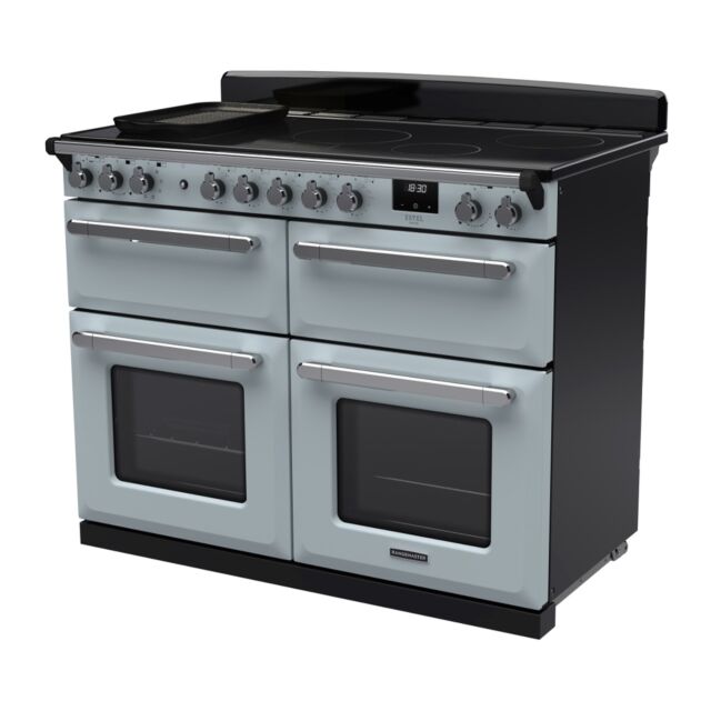 Rangemaster ESDLB110EIPMSB/CM1 Estel Deluxe 110cm BC Induction Range Cooker, Misty Blue/Chrome
