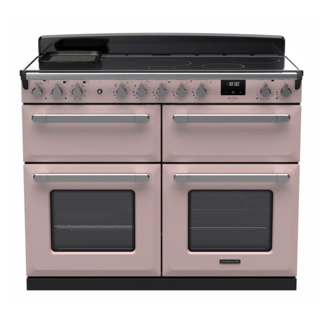 Rangemaster ESDLB110EIPPPK/CM1 Estel Deluxe 110cm BC Induction Range Cooker, Pale Pink/Chrome