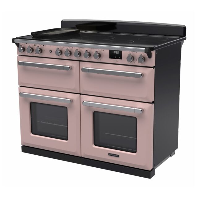 Rangemaster ESDLB110EIPPPK/CM1 Estel Deluxe 110cm BC Induction Range Cooker, Pale Pink/Chrome