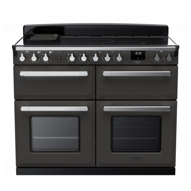 Rangemaster ESDLB110EIPSLT/CM1 Estel Deluxe 110cm BC Induction Range Cooker, Slate/Chrome