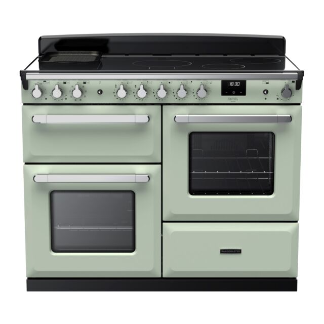 Rangemaster ESDLO110EIPMNT/CM1 Estel Deluxe 110cm Induction Range Cooker, Mint/Chrome