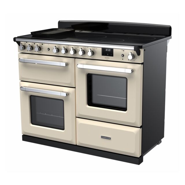 Rangemaster ESDLO110EIPPCR/CM1 Estel Deluxe 110cm Induction Range Cooker, Pale Cream/Chrome