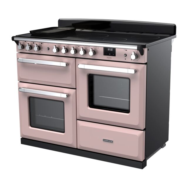 Rangemaster ESDLO110EIPPPK/CM1 Estel Deluxe 110cm Induction Range Cooker, Pale Pink/Chrome