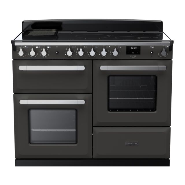 Rangemaster ESDLO110EIPSLT/CM1 Estel Deluxe 110cm Induction Range Cooker, Slate/Chrome