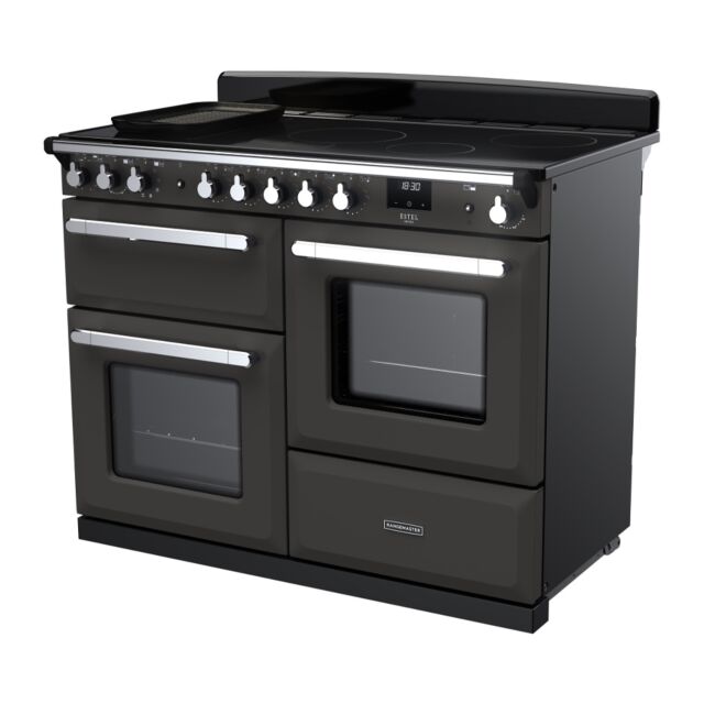 Rangemaster ESDLO110EIPSLT/CM1 Estel Deluxe 110cm Induction Range Cooker, Slate/Chrome