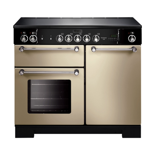 Rangemaster 112840 (KCH100ECBL/C​) KITCHENER 100cm Ceramic Range Cooker, Cream/C