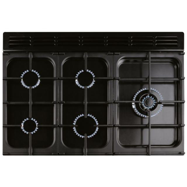 Rangemaster KCH90NGFBL/C (116750) KITCHENER 90cm Gas Range Cooker, Black/Chrome