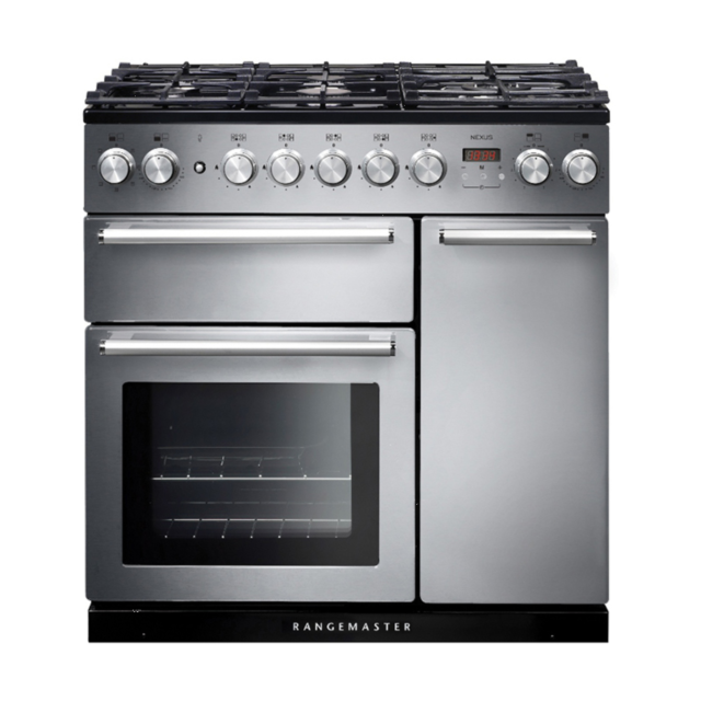 Rangemaster 106130 (NEX90DFFSS/C) NEXUS 90cm Dual Fuel Range Cooker, Stainless St /Chrome