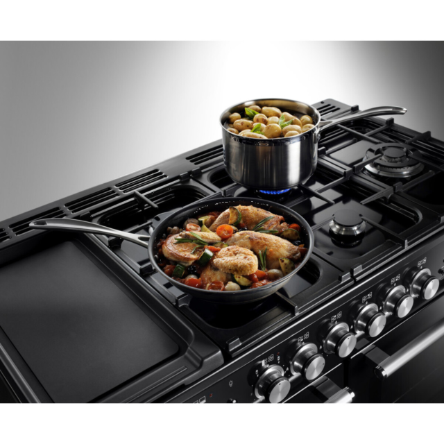 Rangemaster NEXSE110DFFCB/C Nexus SE 110cm Dual Fuel Cooker, Charcoal Black