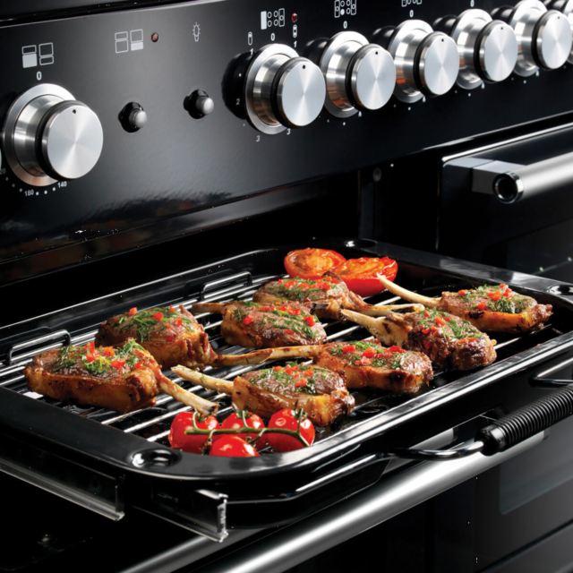 Rangemaster NEXSE110DFFCB/C Nexus SE 110cm Dual Fuel Cooker, Charcoal Black