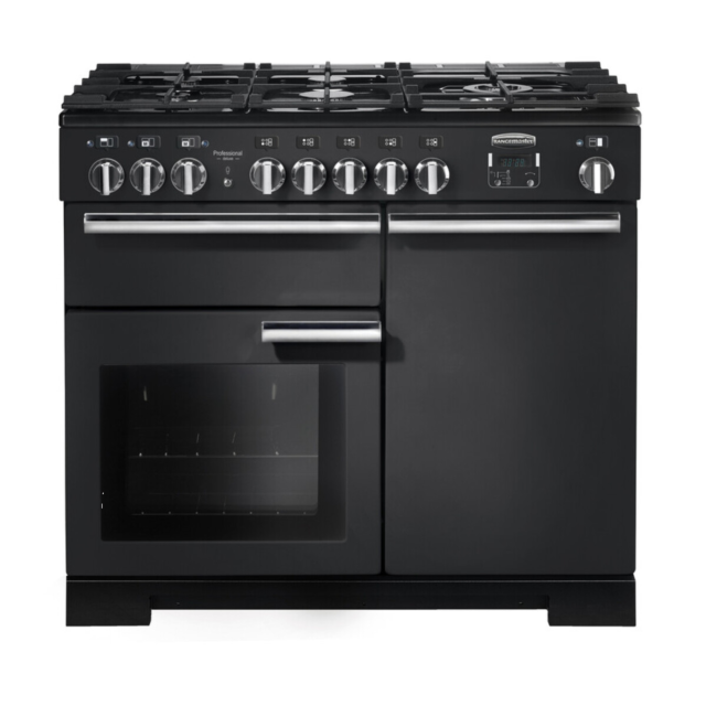 Rangemaster PDL100DFFCB/C PROFESSIONAL DELUXE 100cm Dual Fuel Cooker, Charcoal Bk