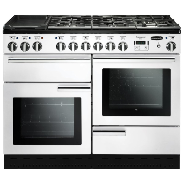 Rangemaster PDL110DFFWH/C PROFESSIONAL DELUXE 110cm Dual Fuel Cooker, White
