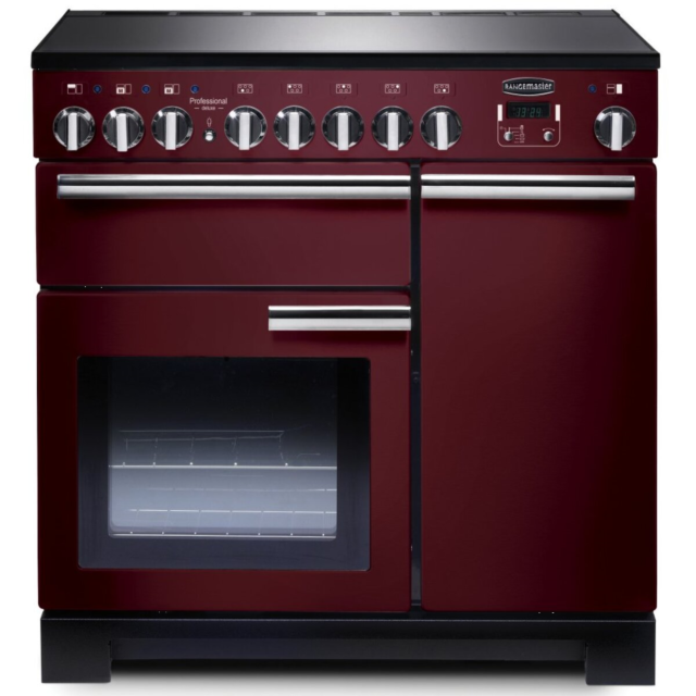 Rangemaster 97890 (PDL90EICY/C) PROFESSIONAL DELUXE 90cm Induction Cooker, Cranberry/C
