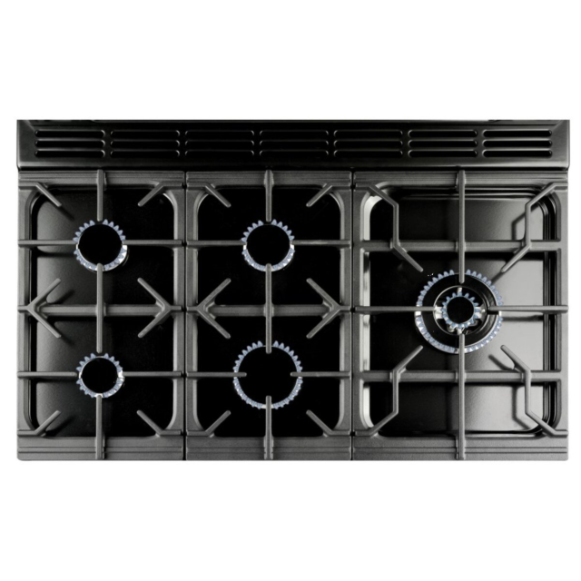 Rangemaster PROP90NGFGBC PROFESSIONAL PLUS 90cm Gas Range Cooker, Black