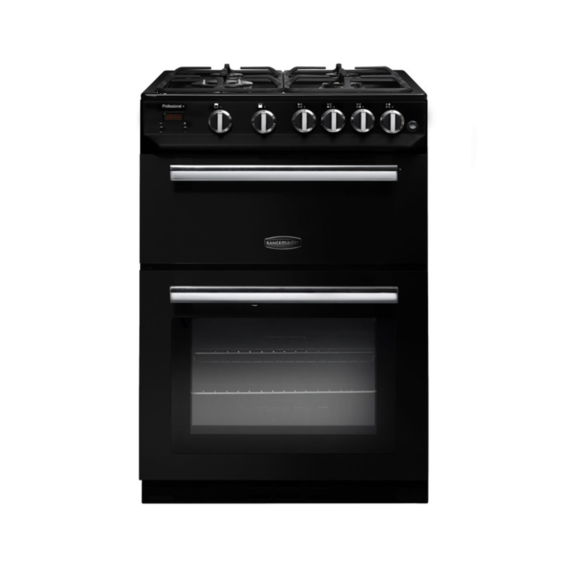 Rangemaster PROPL60NGFBL/C Professional+ 60cm Gas Freestanding Cooker, Black