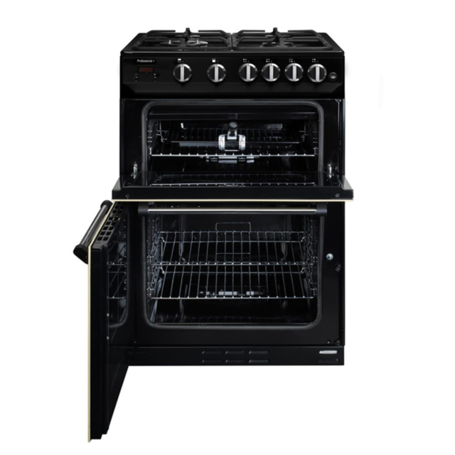 Rangemaster PROPL60NGFBL/C Professional+ 60cm Gas Freestanding Cooker, Black