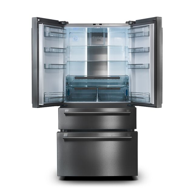Rangemaster RDXD21DI/C Premium 608L French Door Fridge Freezer, Dark Inox