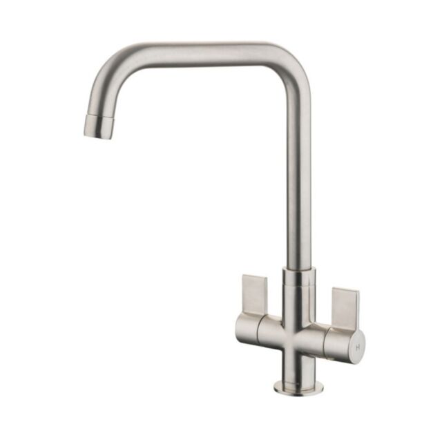Rangemaster TAQ2BF/ Aquaquad Dual Lever Monobloc Tap, Brushed finish