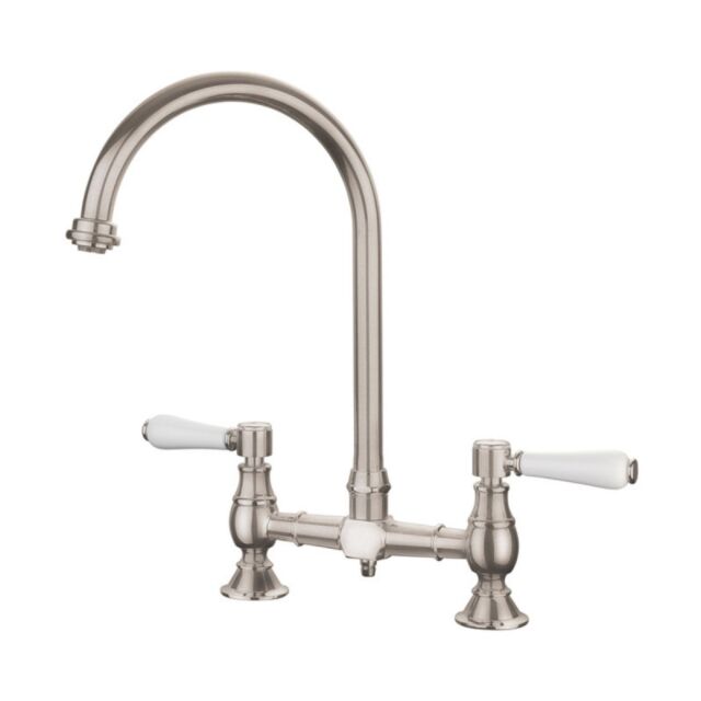 Rangemaster TBL1BF/ Belfast Dual Lever Bridge Tap, Brushed finish