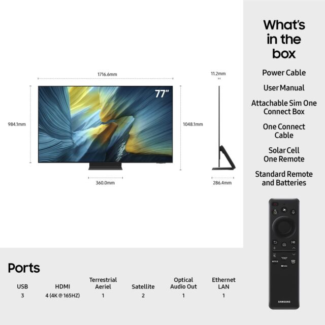 Samsung QE77S95FATXXU 77inch OLED Smart AI TV