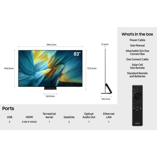 Samsung QE83S95FAEXXU 83inch 4K OLED Smart AI TV